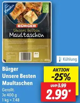 Lidl Bürger Unsere Besten Maultaschen Angebot