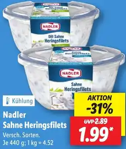 Lidl Nadler Sahne Heringsfilets Angebot