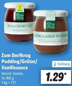 Lidl Zum Dorfkrug Pudding/Grütze/ Vanillesauce Angebot