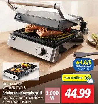 Lidl SILVERCREST KITCHEN TOOLS Edelstahl-Kontaktgrill Angebot