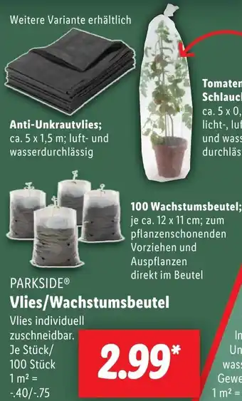 Lidl PARKSIDE Vlies/Wachstumsbeutel Angebot