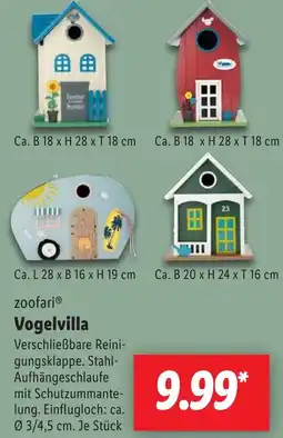 Lidl zoofari Vogelvilla Angebot