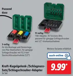 Lidl Kraft-Kugelgelenk-/Schlagnuss Satz/Schlagschrauber-Adapter Angebot