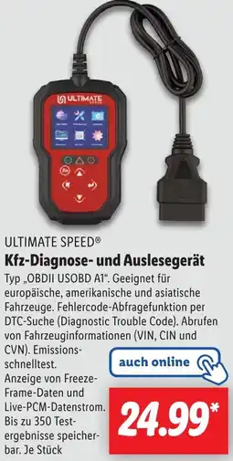 Lidl ULTIMATE SPEED Kfz-Diagnose- und Auslesegerät Angebot