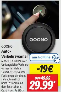 Lidl OOONO Auto Verkehrswarner Angebot