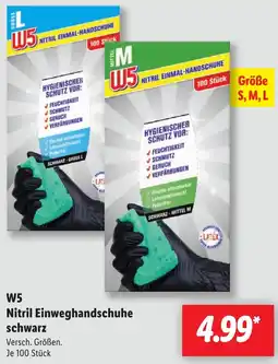 Lidl W5 Nitril Einweghandschuhe schwarz Angebot