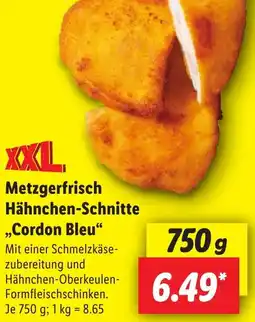 Lidl Metzgerfrisch Hähnchen-Schnitte „Cordon Bleu" Angebot