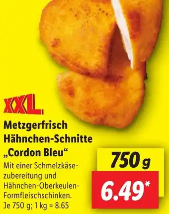 Lidl Metzgerfrisch Hähnchen-Schnitte „Cordon Bleu" Angebot