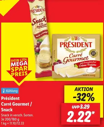 Lidl Président Carré Gourmet/ Snack Angebot