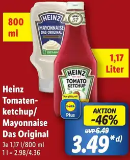 Lidl Heinz Tomatenketchup/ Mayonnaise Das Original Angebot