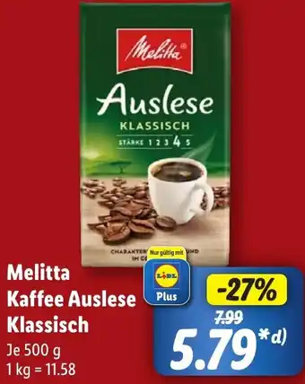 Lidl Melitta Kaffee Auslese Klassisch Angebot