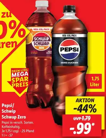 Lidl Pepsi/ Schwip Schwap Zero Angebot