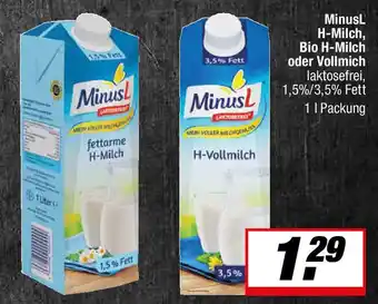 L. STROETMANN GROSSMARKT MinusL H-Milch, Bio H-Milch oder Vollmich Angebot