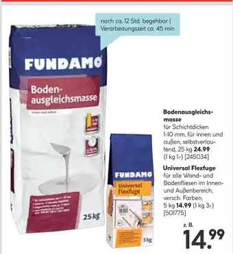 Hellweg Fundamo bodenausgleichsmasse oder universal flexfuge Angebot