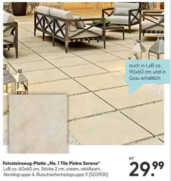 Hellweg No. 1 feinsteinzeug-platte tile pietra serena Angebot