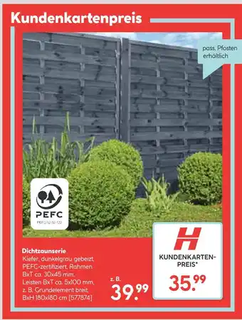 Hellweg Pefc dichtzaunserie Angebot