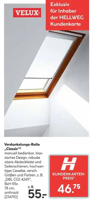 Hellweg Velux verdunkelungs-rollo „classic“ Angebot