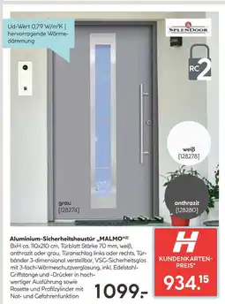 Hellweg Splendoor aluminium-sicherheitshaustür „malmo“ Angebot