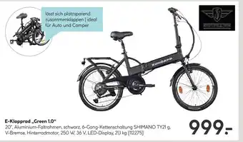 Hellweg E-klapprad „green 1.0“ Angebot