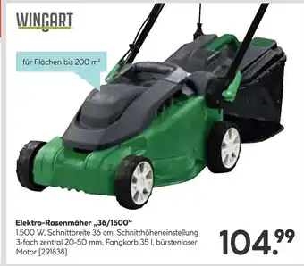 Hellweg Wingart elektro-rasenmäher „36/1500“ Angebot