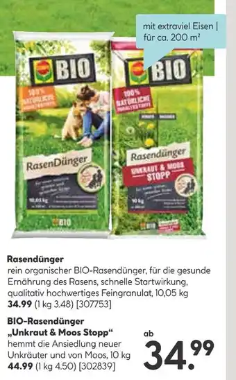 Hellweg Bio rasendünger oder bio-rasendünger „unkraut & moos stopp“ Angebot