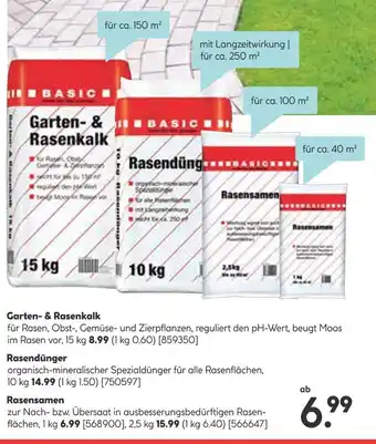 Hellweg Basic garten- & rasenkalk, rasendünger oder rasensamen Angebot