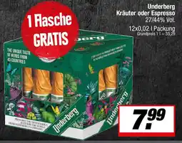 L. STROETMANN GROSSMARKT Underberg Kräuter oder Espresso 27/44% Vol. Angebot