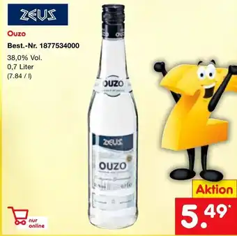 Netto Marken-Discount Zeus Ouzo 0,7L Angebot