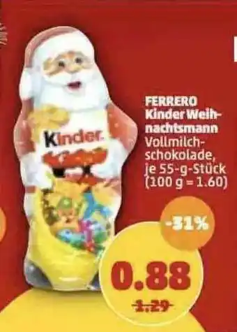 PENNY Ferrero Kinder Weih-nachtsmann Angebot