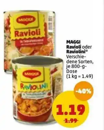 PENNY Maggi Ravioli Oder Raviolini Angebot