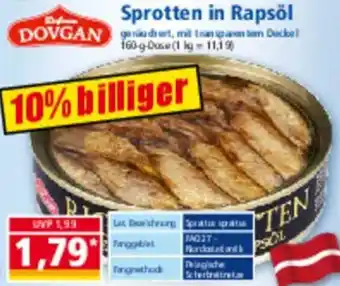 Norma Dovgan Sprotten in Rapsöl Angebot