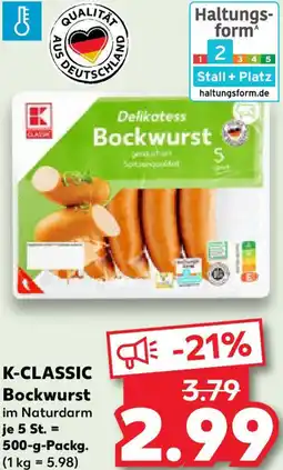 Kaufland K-CLASSIC Bockwurst Angebot