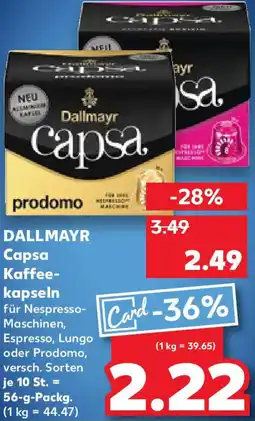 Kaufland DALLMAYR Capsa Kaffeekapseln Angebot