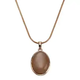 Netto Marken-Discount Zeeme Gemstones Anhänger mit Kette Silber 925 rosé vergoldet Mondstein Angebot