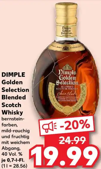 Kaufland DIMPLE Golden Selection Blended Scotch Whisky Angebot