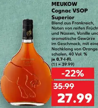 Kaufland MEUKOW Cognac VSOP Superior Angebot