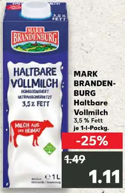 Kaufland MARK BRANDENBURG Haltbare Vollmilch Angebot