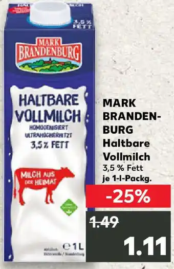 Kaufland MARK BRANDENBURG Haltbare Vollmilch Angebot