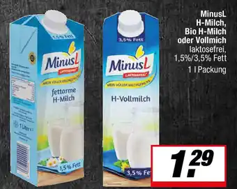 L. STROETMANN GROSSMARKT MinusL H-Milch, Bio H-Milch oder Vollmich Angebot