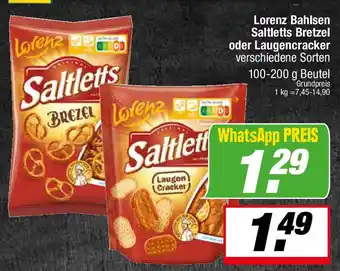 L. STROETMANN GROSSMARKT Lorenz Bahlsen Saltletts Bretzel oder Laugencracker Angebot