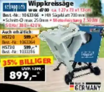 Norma Scheppach Wippkreissäge Angebot