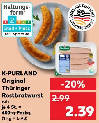 Kaufland K-PURLAND Original Thüringer Rostbratwurst Angebot