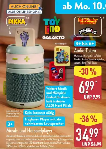 Aldi Nord Galakto musik- und hörspielplayer Angebot