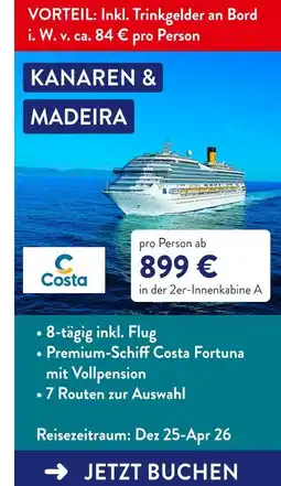 Aldi Nord Costa kanaren & madeira Angebot