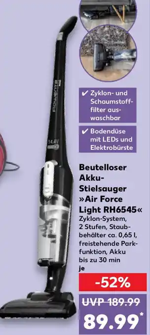 Kaufland Rowenta Akku Stielsauger Air Force Light RH6545 Angebot