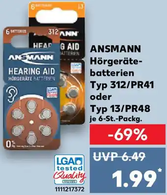 Kaufland ANSMANN Hörgerätebatterien Angebot