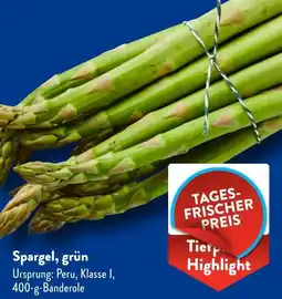 Aldi Süd Spargel, grün Angebot