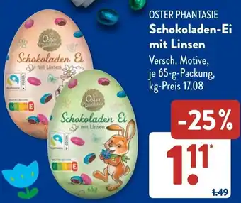 Aldi Süd OSTER PHANTASIE Schokoladen-Ei mit Linsen Angebot