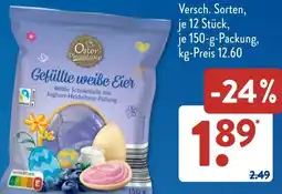 Aldi Süd OSTER PHANTASIE Gefüllte weiße Eier Angebot