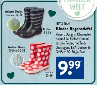 Aldi Süd LILY & DAN Kinder-Regenstiefel Angebot